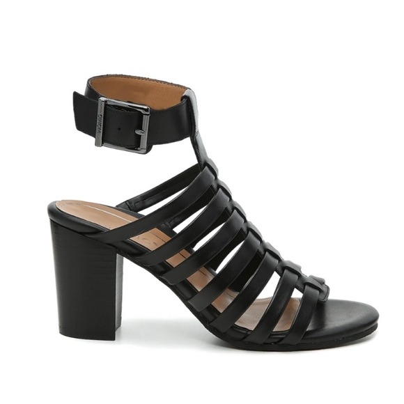 Vionic Sami Gladiator Cage Sandals Black Leather Size 7 EUC - Picture 2 of 9